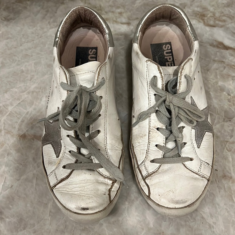 Golden Goose white superstar size 37